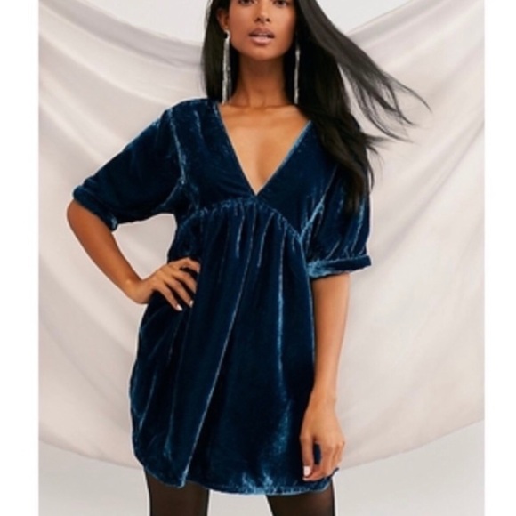 free people velvet mini dress